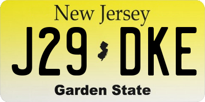 NJ license plate J29DKE