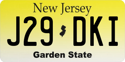 NJ license plate J29DKI