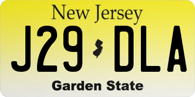 NJ license plate J29DLA