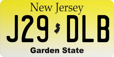 NJ license plate J29DLB