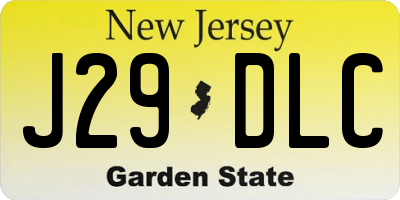 NJ license plate J29DLC