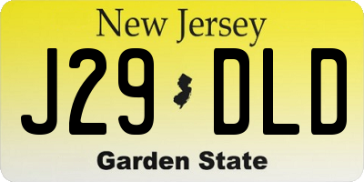 NJ license plate J29DLD