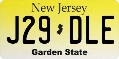 NJ license plate J29DLE