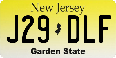 NJ license plate J29DLF