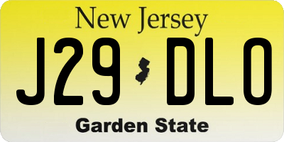 NJ license plate J29DLO