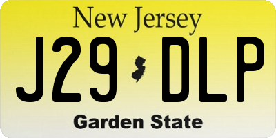NJ license plate J29DLP