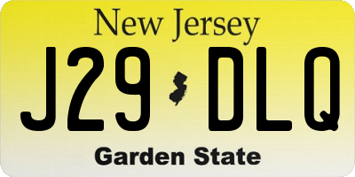 NJ license plate J29DLQ