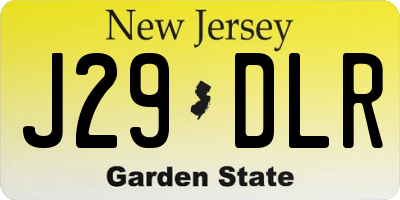 NJ license plate J29DLR
