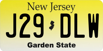NJ license plate J29DLW