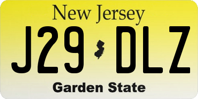 NJ license plate J29DLZ