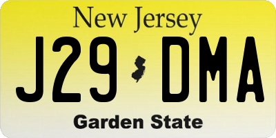 NJ license plate J29DMA