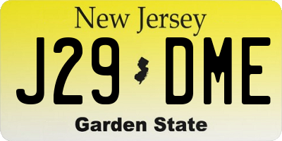 NJ license plate J29DME