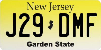 NJ license plate J29DMF