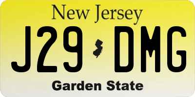 NJ license plate J29DMG