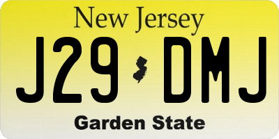 NJ license plate J29DMJ