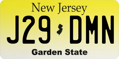 NJ license plate J29DMN
