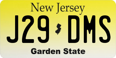 NJ license plate J29DMS