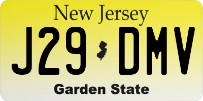 NJ license plate J29DMV