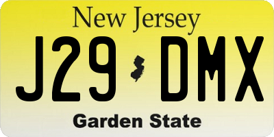 NJ license plate J29DMX