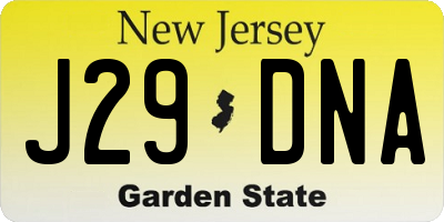 NJ license plate J29DNA