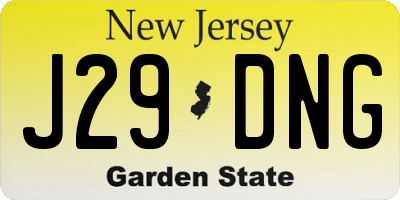 NJ license plate J29DNG