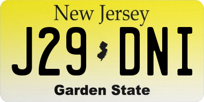 NJ license plate J29DNI