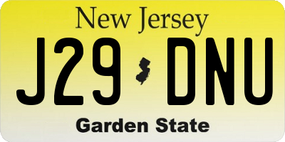 NJ license plate J29DNU
