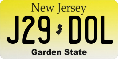 NJ license plate J29DOL