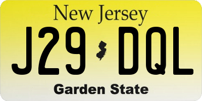 NJ license plate J29DQL