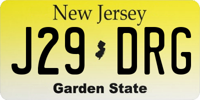 NJ license plate J29DRG