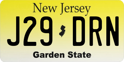 NJ license plate J29DRN