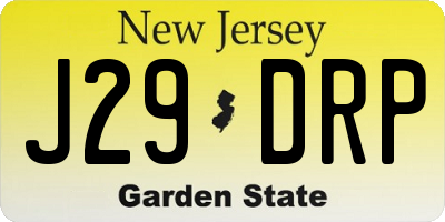 NJ license plate J29DRP