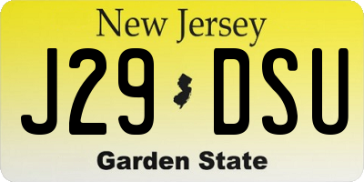 NJ license plate J29DSU