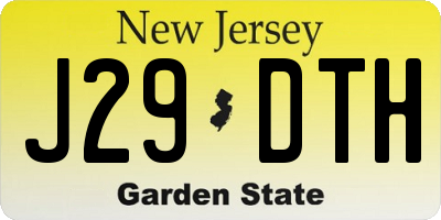 NJ license plate J29DTH