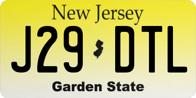 NJ license plate J29DTL