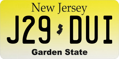 NJ license plate J29DUI