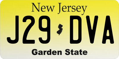 NJ license plate J29DVA