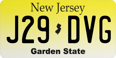 NJ license plate J29DVG