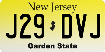 NJ license plate J29DVJ