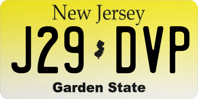 NJ license plate J29DVP