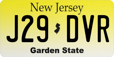 NJ license plate J29DVR