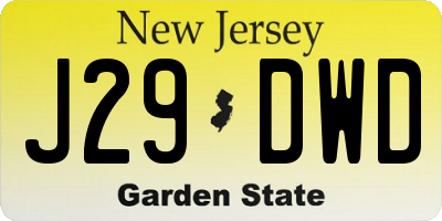 NJ license plate J29DWD