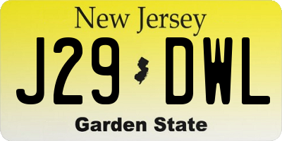 NJ license plate J29DWL