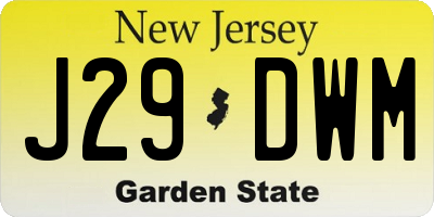 NJ license plate J29DWM