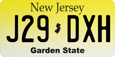 NJ license plate J29DXH