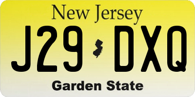 NJ license plate J29DXQ