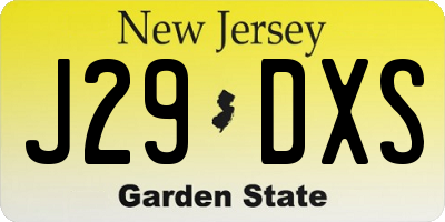 NJ license plate J29DXS