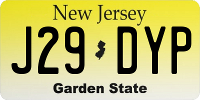 NJ license plate J29DYP