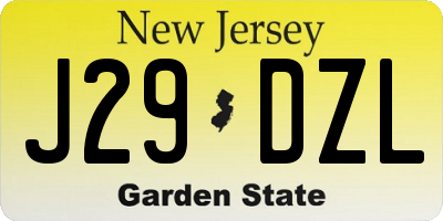 NJ license plate J29DZL