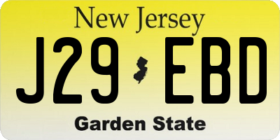 NJ license plate J29EBD